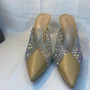 New Schutz  Greece Vinyl & Crystals Pump  US 8.5